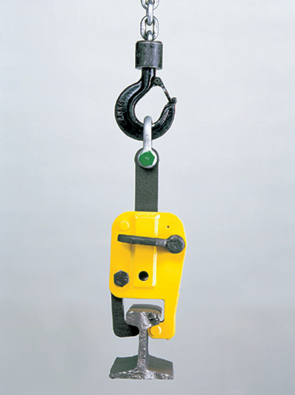 Yellow Camlok CR Single Rail Clamp in use