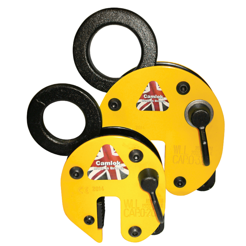 Yellow and Black Camlok 92 Series Vertical Plate Clamp