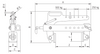 Technical drawing of Camlok TSA Lightweight block grab with dimensions and labels