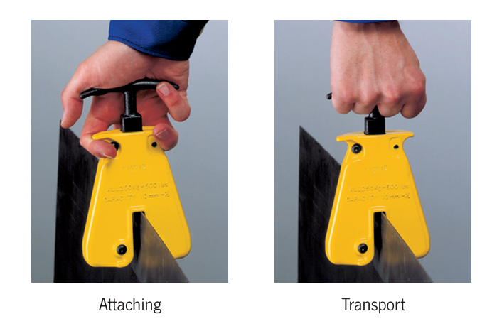 Yellow Camlok Hand Grip Clamp in use
