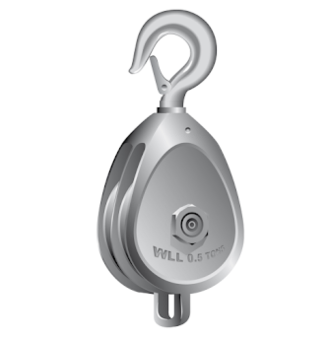 Galvanised Malleable Iron Block Swivel Hook Treble