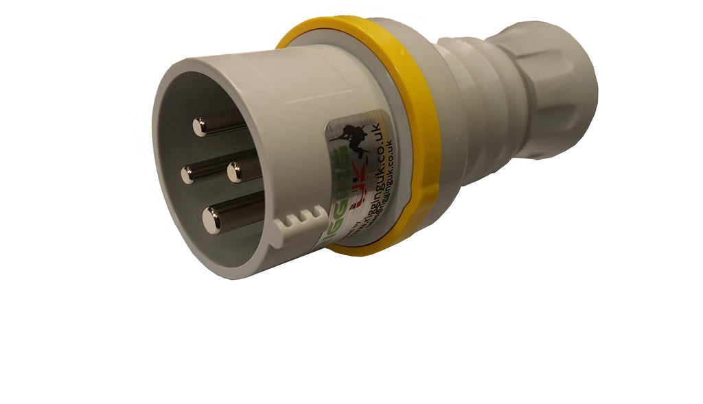 Yellow Male 16A 4 Pin Plug 110V