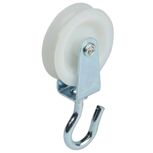 Polymide Pulley with Rotating Steel Hook Type ETT-198P : 15-70kg 70 kg - Pulley Ø100mm - Max rope Ø16mm