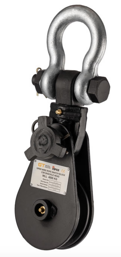 GT Viper Wire Rope Snatch Block Shackle Head