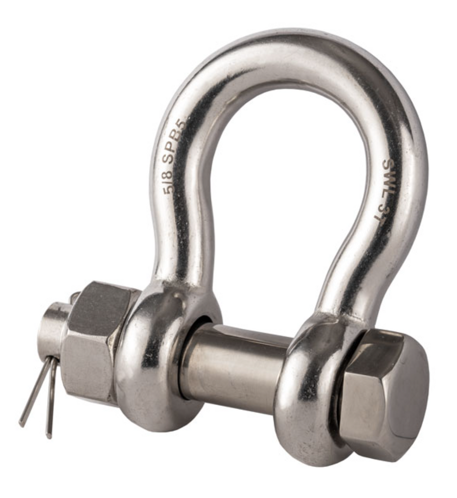 Stainless Steel Load Rated Safety Nut and Bolt Pin Bow Shackle 6.0t