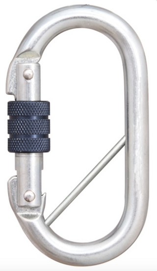  Kratos - Steel Screw Locking Karabiner with Captive Pin - MBS 25kN - Gate Opening 18mm 18mm