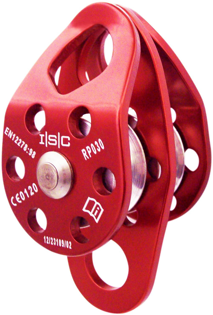 ISC Small Double Eiger Pulley with Becket - MBS 36kN - Max Rope Dia 13mm