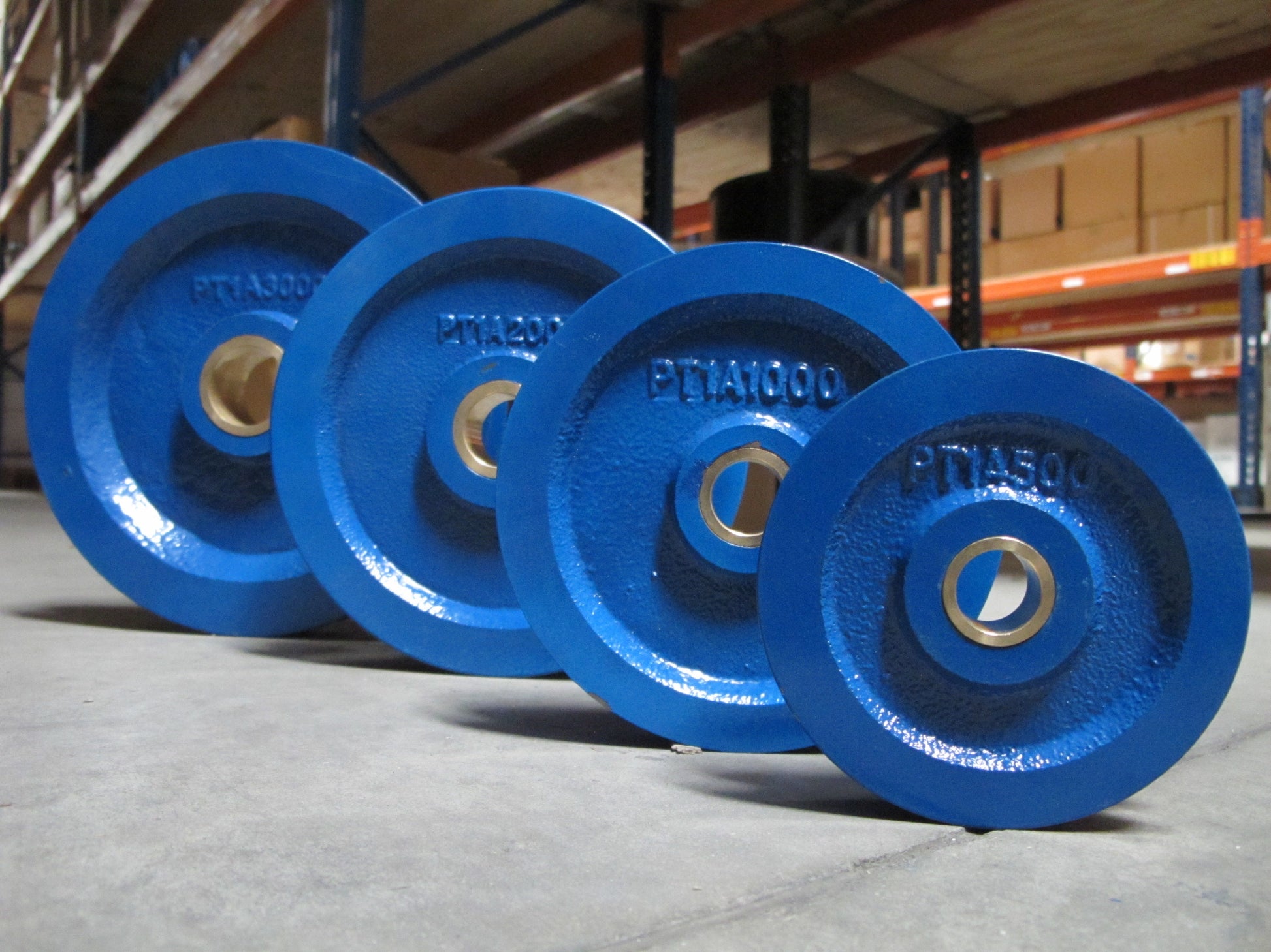 Blue Pulley Type 1A (PT1A) - Cast Iron Pulley with Bronze Bush for Wire or Fibre Rope
