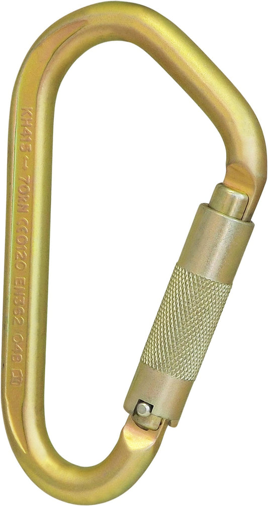 ISC Large Iron Wizard Twistlock (2-way) Steel Karabiner - MBS 70kN - Zinc Plated Finish
