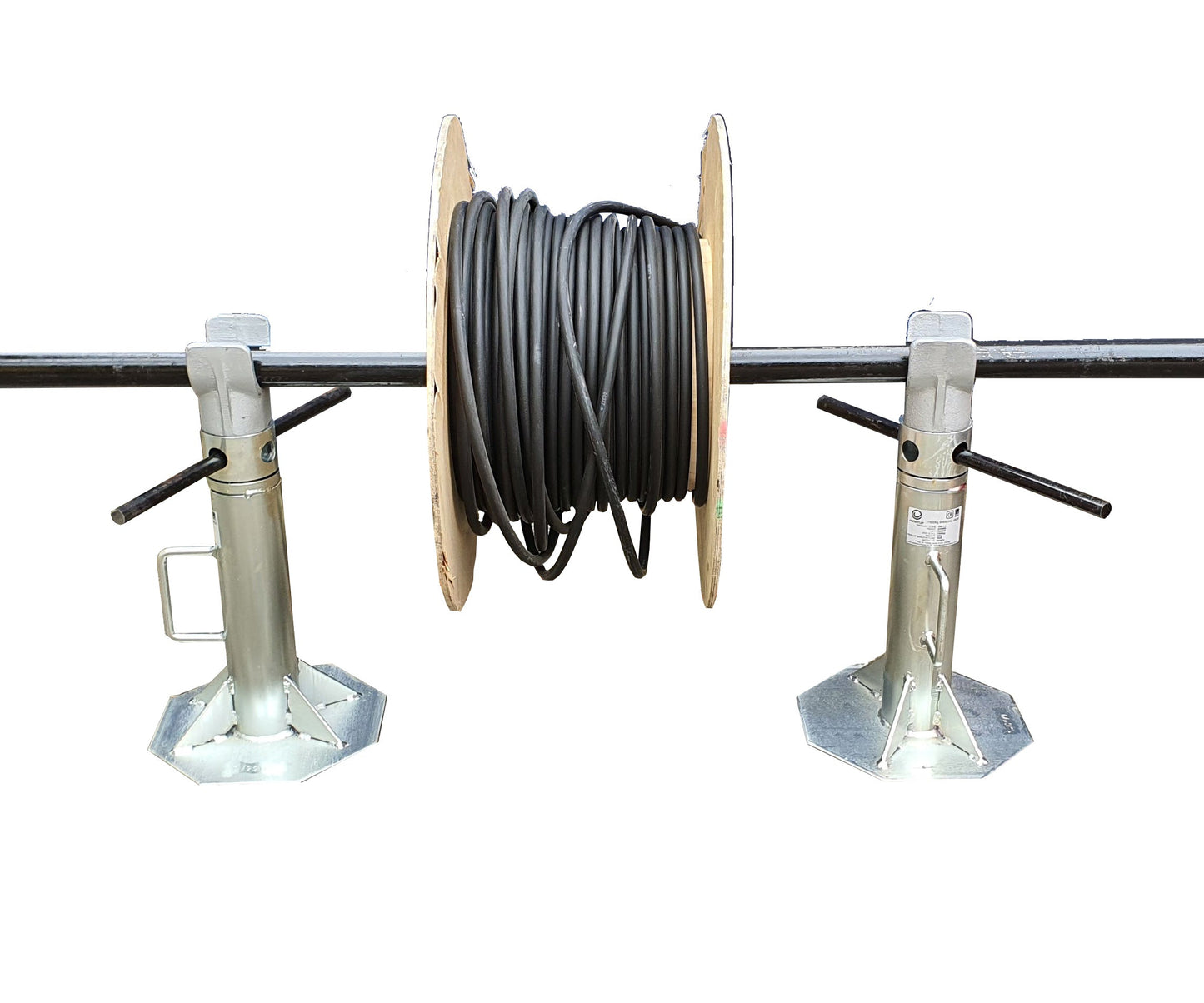 3.0t  Cable Drum Jack Set - Manual Screw Type - from JACKITUP 3.0t Set of Jacks (Jacks with 1.2m Spindle Bar)