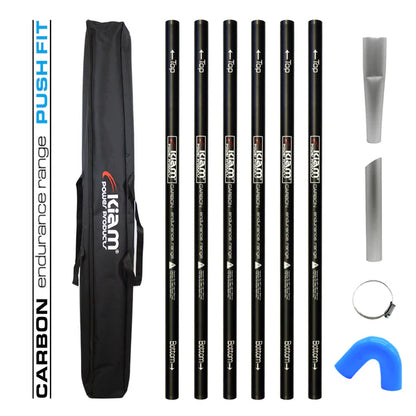 Clamped Carbon Fibre Gutter Vacuum Pole Kit (51mm Diameter) 20ft-40ft Kits