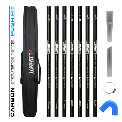 Clamped Carbon Fibre Gutter Vacuum Pole Kit (51mm Diameter) 20ft-40ft Kits