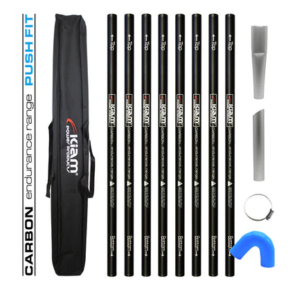 Clamped Carbon Fibre Gutter Vacuum Pole Kit (51mm Diameter) 20ft-40ft Kits