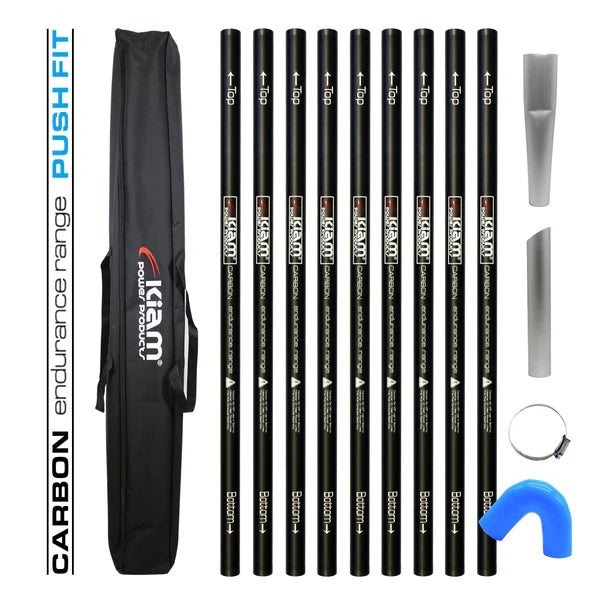 Clamped Carbon Fibre Gutter Vacuum Pole Kit (51mm Diameter) 20ft-40ft Kits