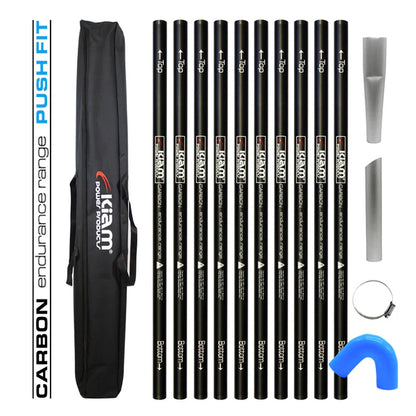 Clamped Carbon Fibre Gutter Vacuum Pole Kit (51mm Diameter) 20ft-40ft Kits