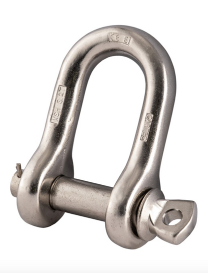 Cartec Grade 6 AISI 316L Dee Shackle with Screw Collar Pin from RiggingUK