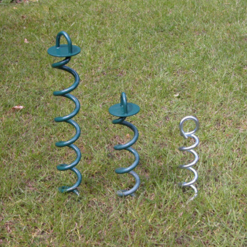 Green Powder coated Ground anchor by RiggFix 250mm & 400mm