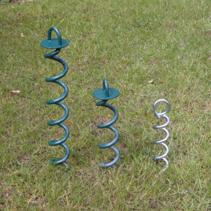 Green Powder coated Ground anchor by RiggFix 250mm & 400mm