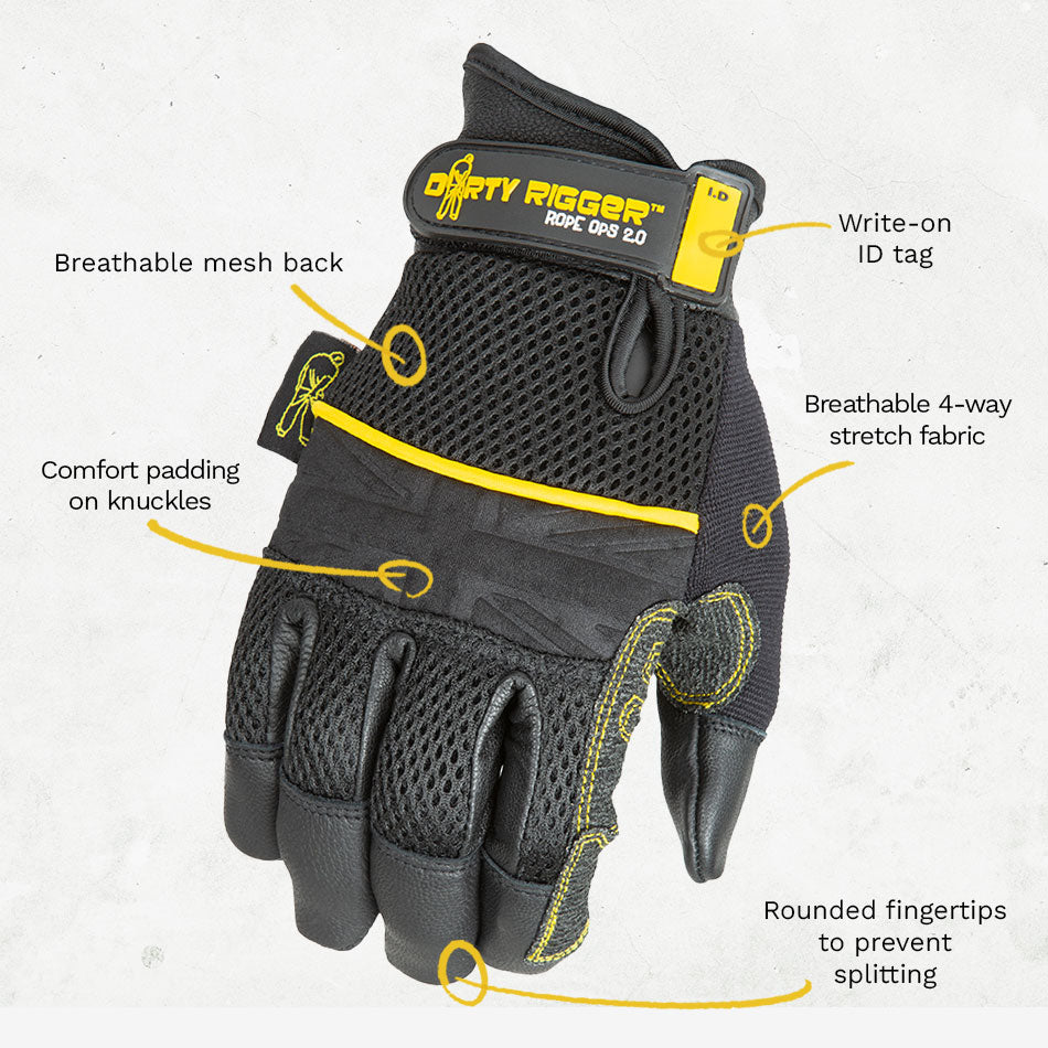 Dirty Rigger - Rope Ops™ 2.0 - Rope Handling Gloves from Rigging UK - buy online UK