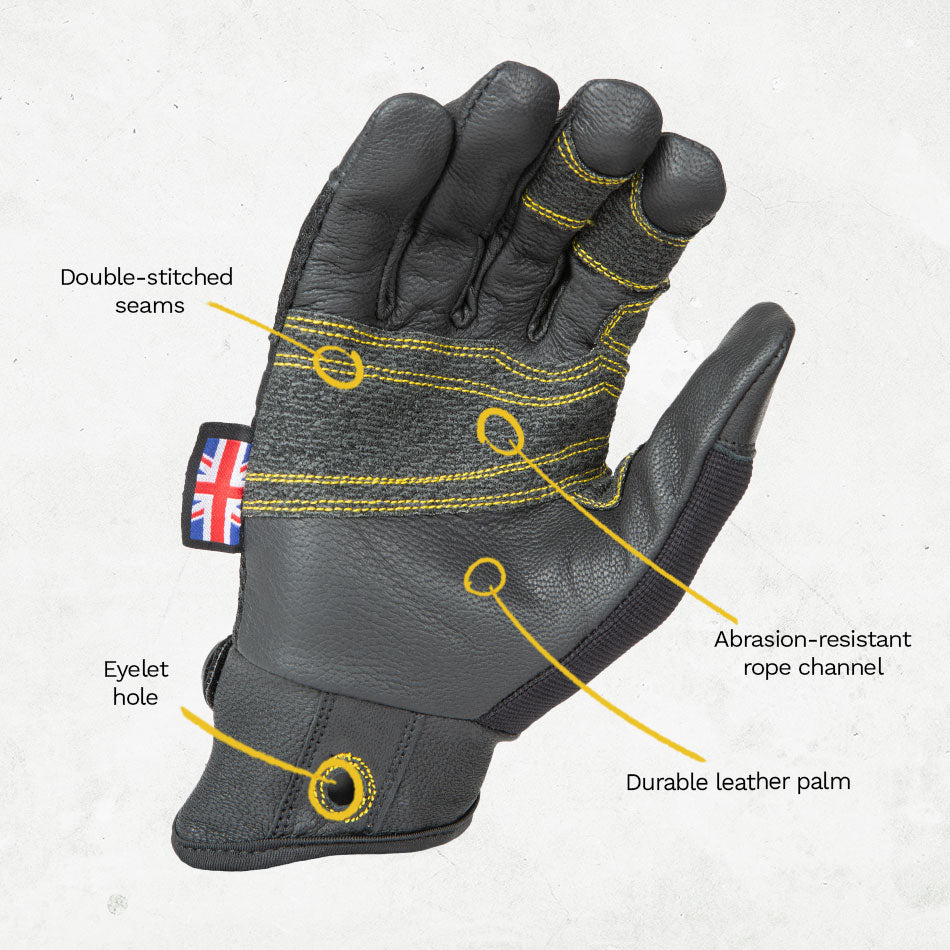 Dirty Rigger - Rope Ops™ 2.0 - Rope Handling Gloves from Rigging UK - buy online UK - palm details