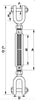 Drop Forged Turnbuckle Jaw/Jaw Main Dimensions from RiggingUK