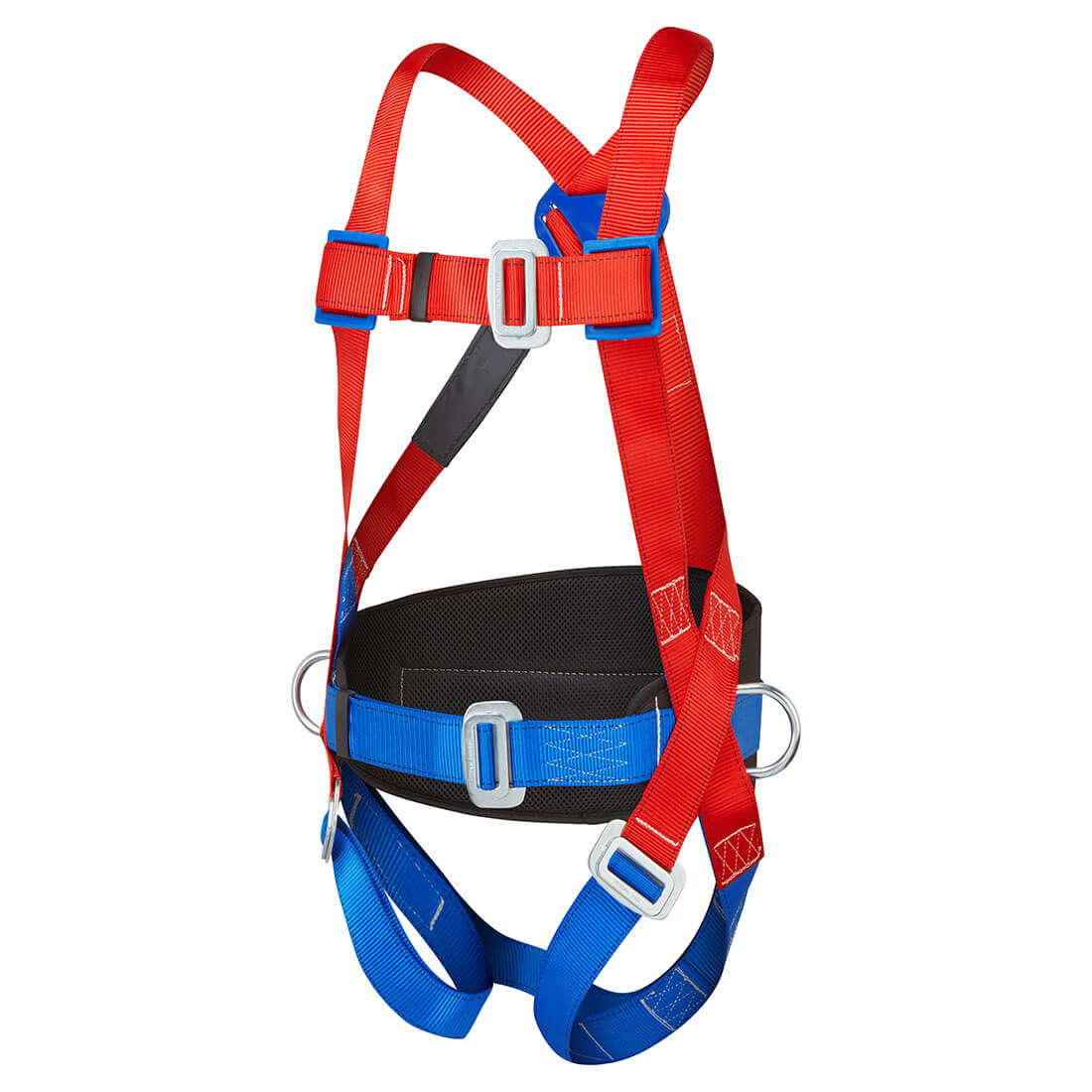 Portwest - 2 Point Comfort Safety Harness - Red with a sliding dorsal D-Ring front image from RiggingUK