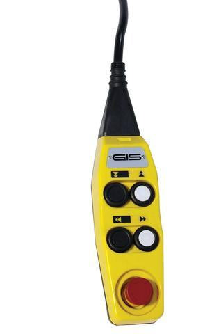 GIS GCH & GP 4 Button Hoist Control Pendant coming with Up / Down / Left / Right Push Buttons and E-Stop from RiggingUK
