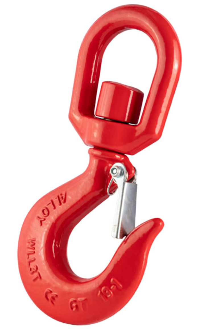 GT Alloy Steel Large Swivel Hook with Safety Catch - from RiggingUK