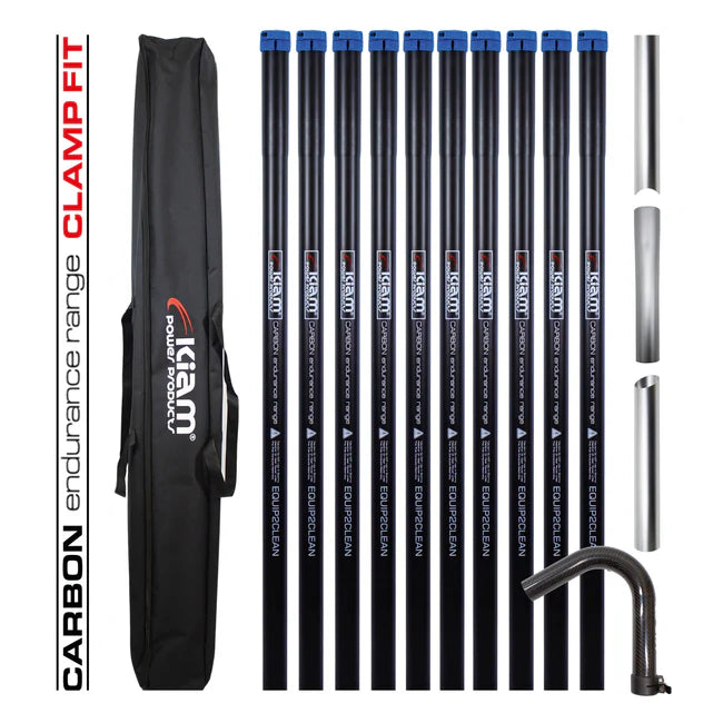Clamped Carbon Fibre Gutter Vacuum Pole Kit (51mm Diameter) 20ft-40ft Kits