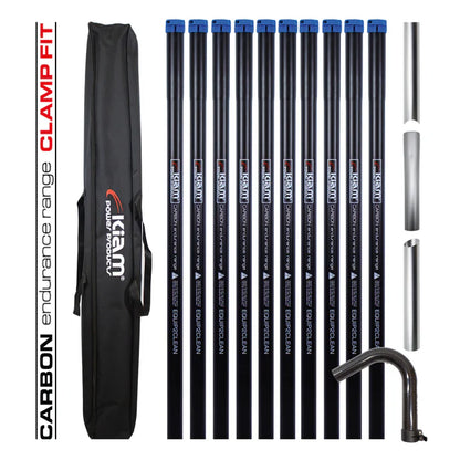 Clamped Carbon Fibre Gutter Vacuum Pole Kit (51mm Diameter) 20ft-40ft Kits
