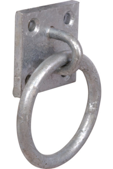 Galvanised Steel Ring on Plate 50x50mm from RiggingUK