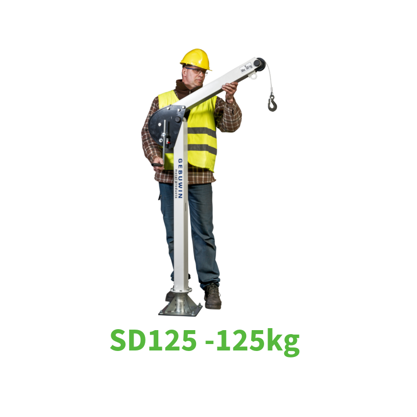 SD125 GR - 125kg Swivel Hoisting Davit (Built in winch with 13m Cable)