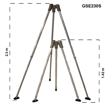 Globestock SENTRY Tripod 230 - Standard Model - Main Dimensions from RiggingUK