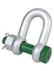 Green Pin Safety Dee Shackles with Bolt and Safety Nut GPSAD from RiggingUK