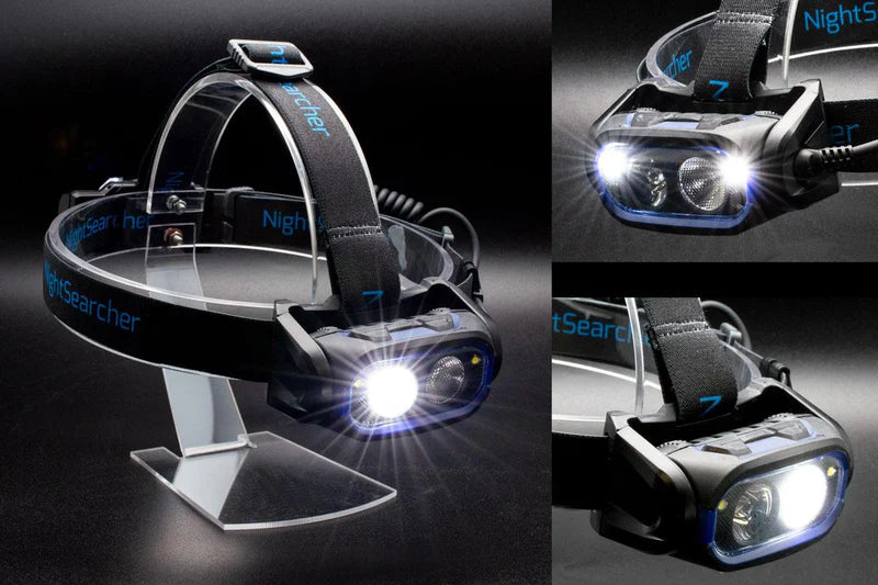 NightSearcher HT800RX rechargeable head torch.