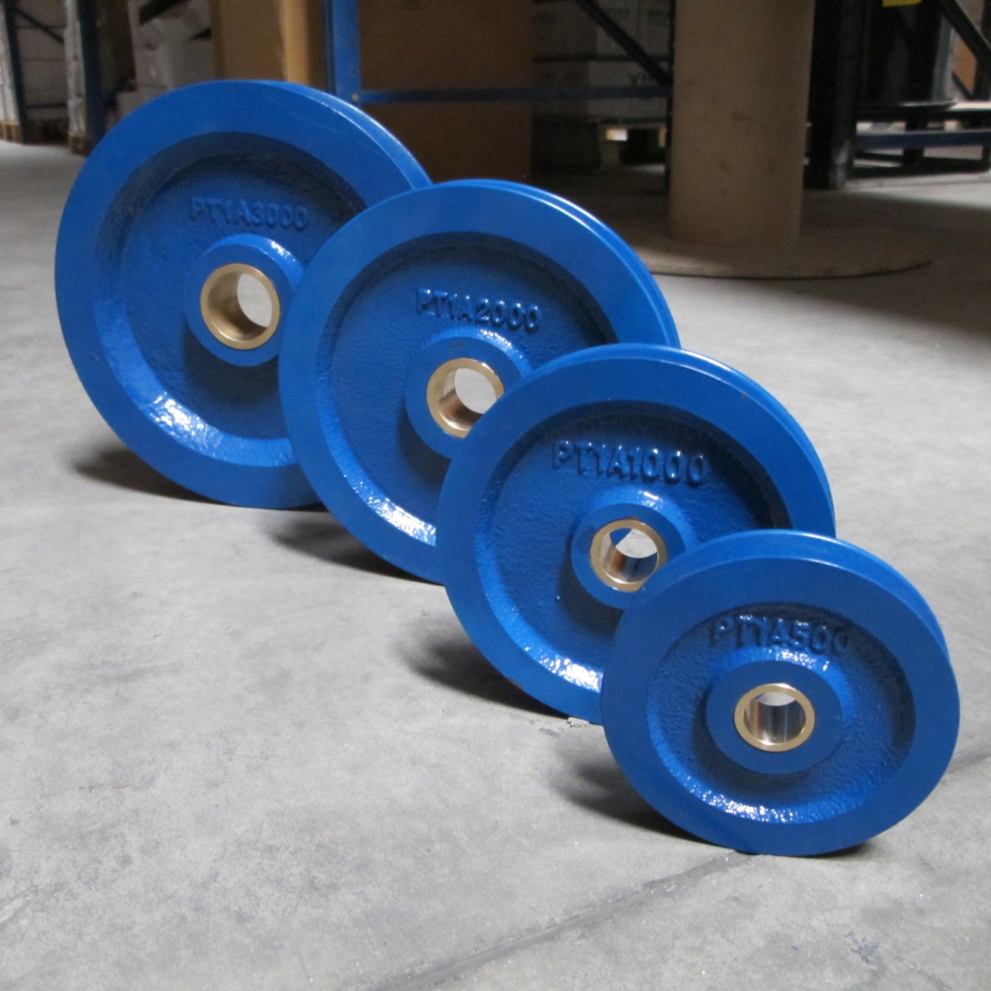 Blue Pulley Type 1A (PT1A) - Cast Iron Pulley with Bronze Bush for Wire or Fibre Rope