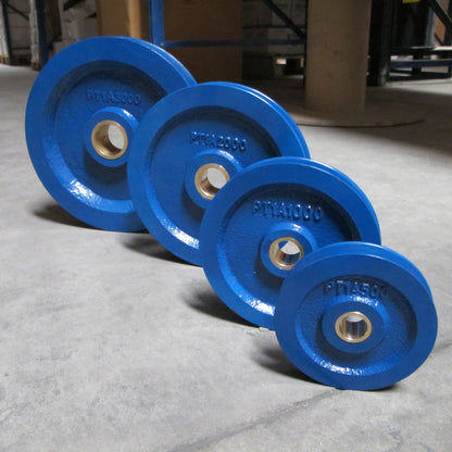 Blue Pulley Type 1A (PT1A) - Cast Iron Pulley with Bronze Bush for Wire or Fibre Rope