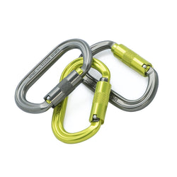 ISC Oval Karabiner 3-Pack, Lemon/Titanium