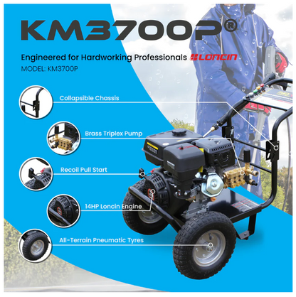 Kiam KM3700P Petrol High Pressure Washer Jet Cleaner (14HP)