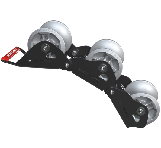 The Runpotec cable guide roller - chain can be used for pulling cables gently around corners with the least possible resistance