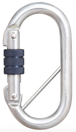  Kratos - Steel Screw Locking Karabiner with Captive Pin - MBS 25kN - Gate Opening 18mm