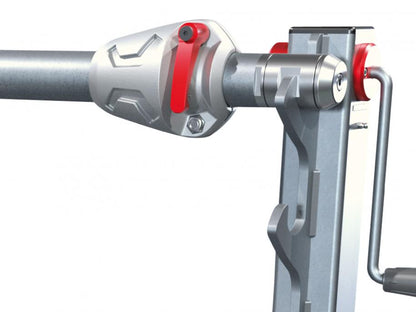 RUNPOTEC Silver and red  RUNPOLIFTER 4500 – 4.5t Cable Drum Lifter