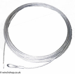  4mm DIA 7 x 19 Galvanised Wire Rope, 10 metres long with Soft Eye