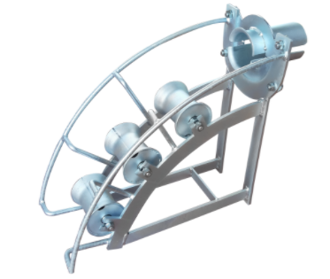 Manhole Cable Roller with pipe inlet for guiding cables into the cable duct or channel. from RiggingUK