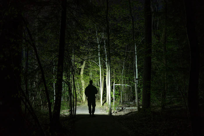 NightSearcher CX 1000 Rechargeable Flashlight in use