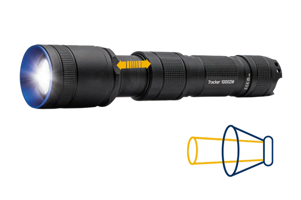 Buy Tracker 1000 Zoom LED Torch UK | 1000 Lumens Adjustable Beam from RiggingUK