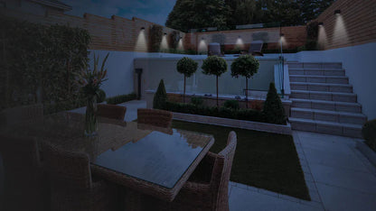 NexSun 400 lumen black solar light with motion sensor in use