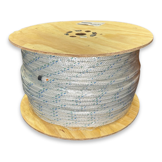  12mm Pulling Rope - (PE 4700 kg) (SGE 4230 kg) Polyester Double Braid White with Blue Fleck