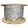 Orptech Polyester Pulling Rope on Drum Double Braid White with Blue Fleck - Spliced Galvanised Eye