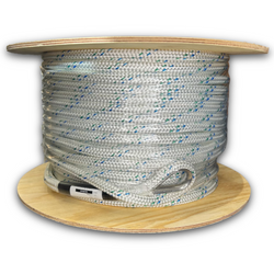 10mm Polyester Pulling Rope - (PE -3,250 kg)(SGE -2,925 kg) - Double Braid (White/Blue)
